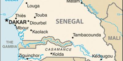 地图塞内加尔和周围的国家