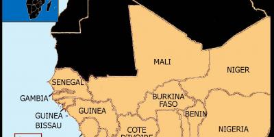 地图塞内加尔的西非地图