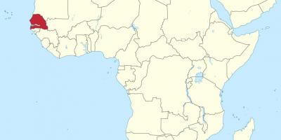 塞内加尔的非洲地图